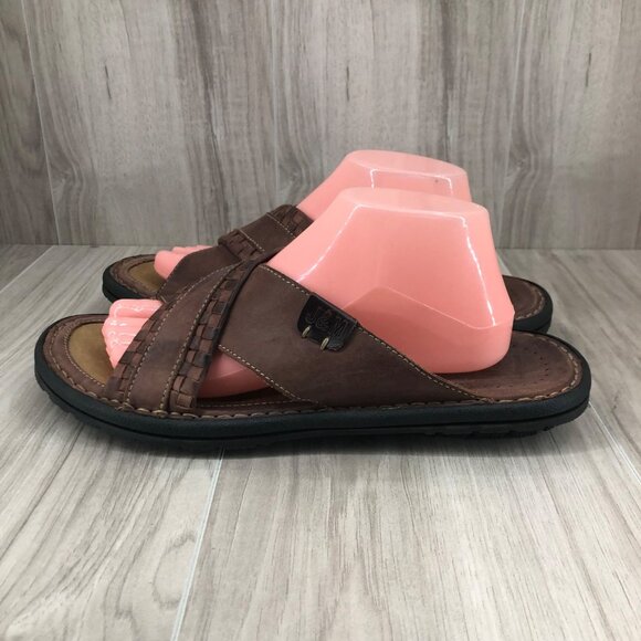 Johnston & Murphy JM Sandals Mens 10M Brown Leather Slip On Shoes main image 8